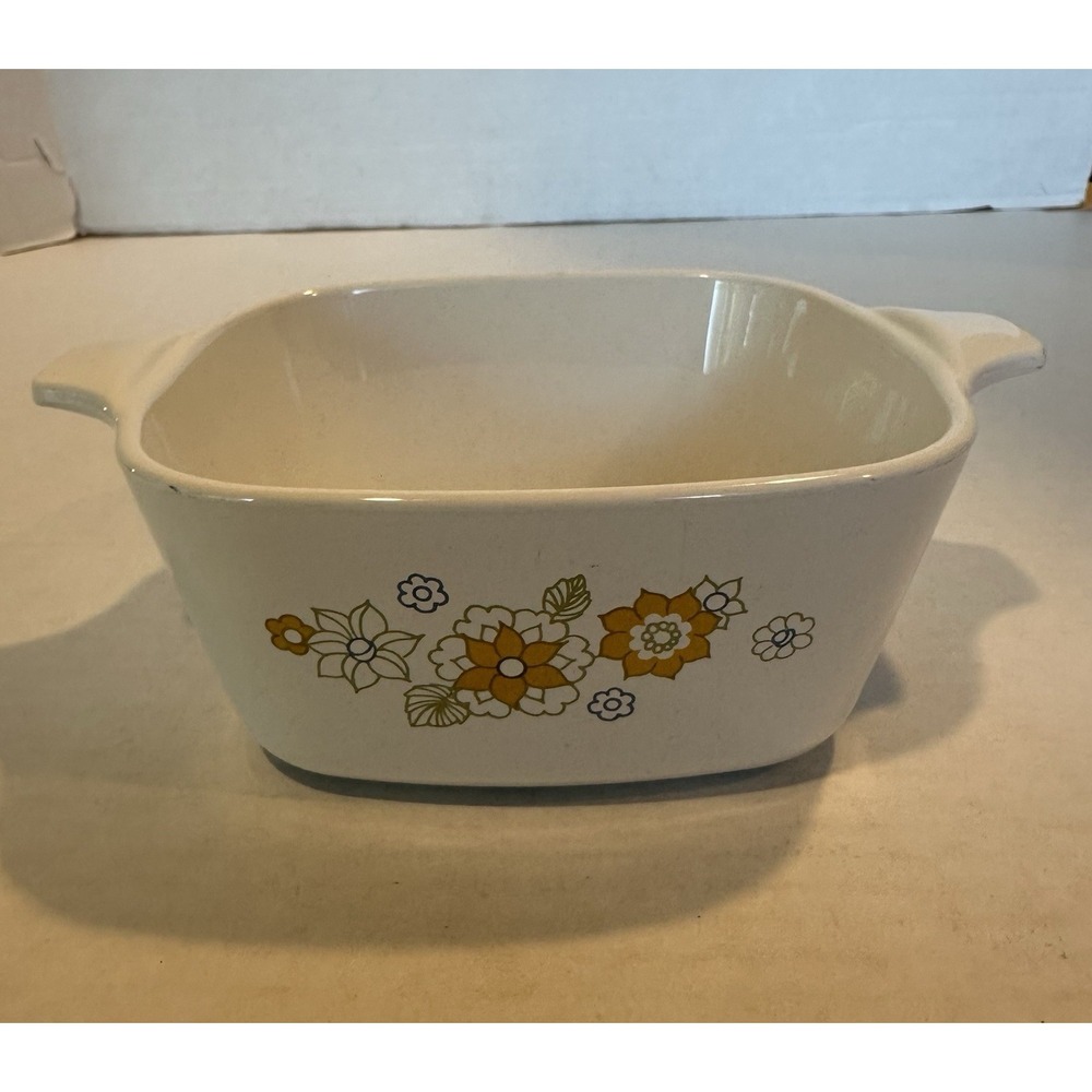 Corning Ware Floral Bouquet 2 3/4 Cup Casserole Baking Dish Lid P-43-B